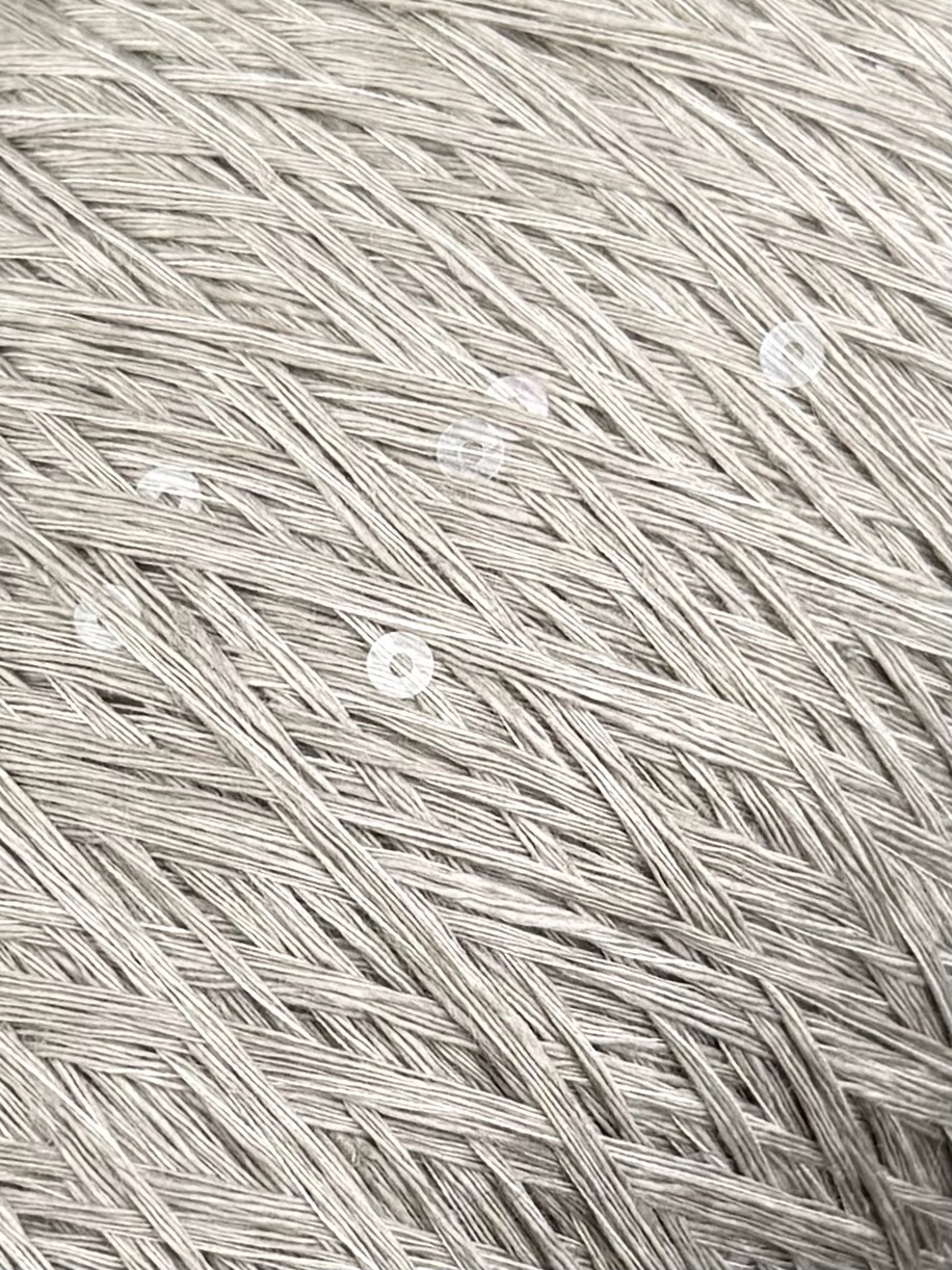 Art. Lino – Fil 100 % lin avec paillettes col. Gris perle 580 m / 100 g